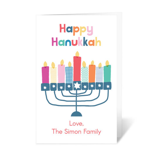 Colorful Happy Hanukkah Folded Gift Enclosures